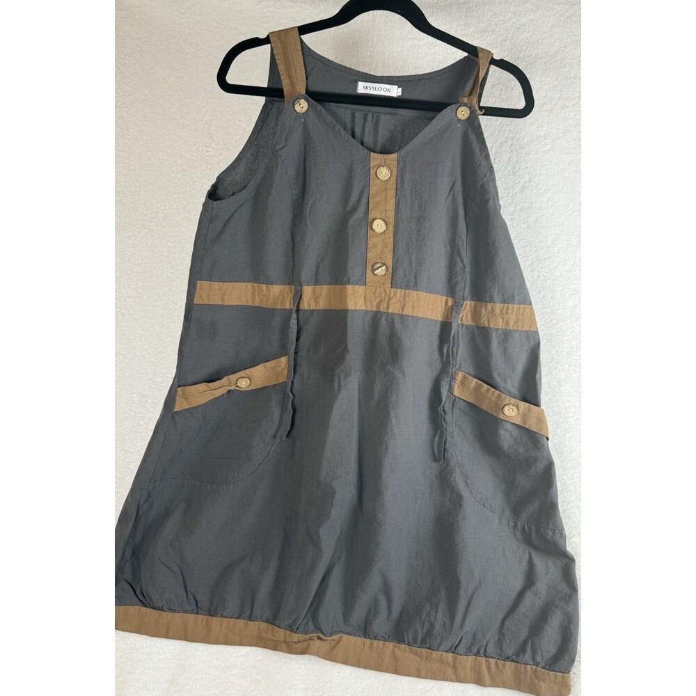 MissLook Gray And Brown Summer Dress - Size Large